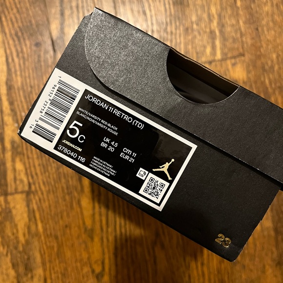 Jordan’s retro 11 (TD) white varsity red black - toddler 5c - NWT AND BOX - Picture 7 of 7